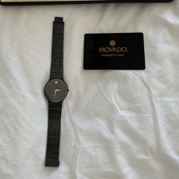 Movado watch- black faced with black chain strap Men - Main Image